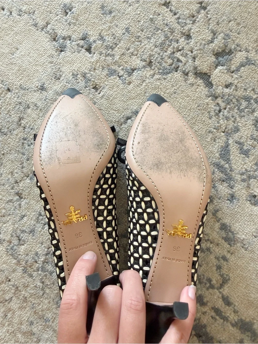 Prada Laser Cut Leather Pumps Sz 36 / 6 US